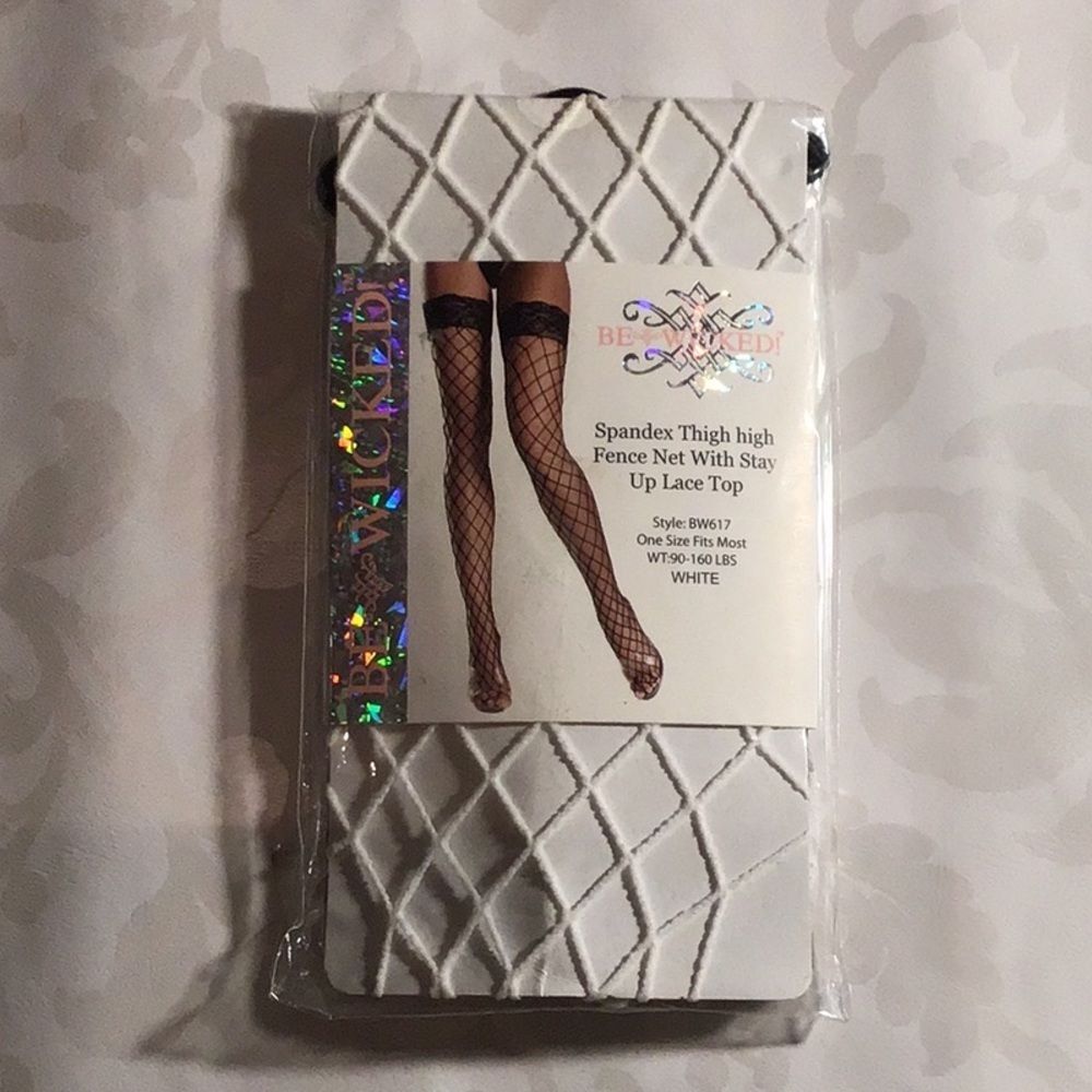 Be Wicked: White Spandex Thigh High Fence Net​
